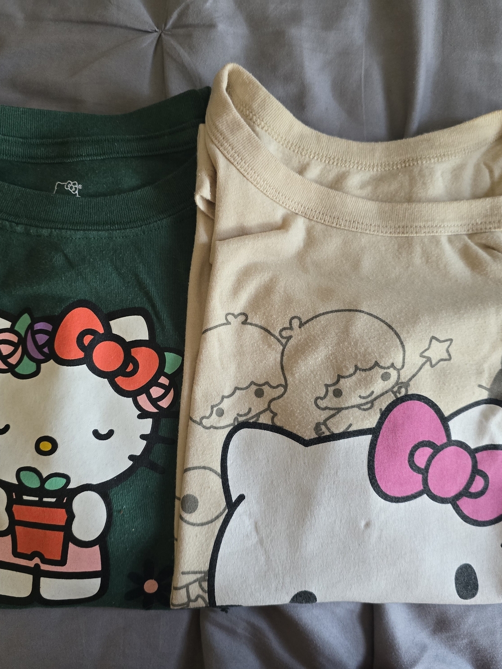 Hello Kitty Kids  Tops - Green & Cream